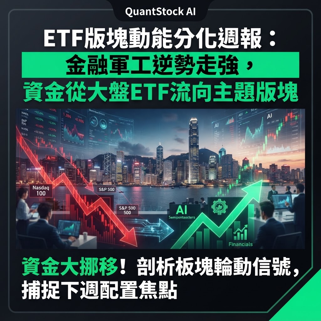 ETF版塊動能分化週報:金融軍工逆勢走強,資金從大盤ETF流向主題版塊